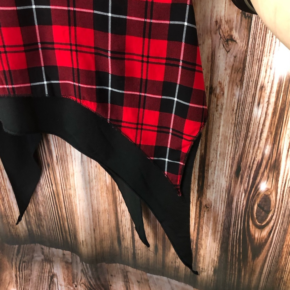 Black and Red Plaid Punk Gothic Sleeveless Tank Dress - Picture 7 of 10